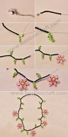 Handmade Necklace Tutorial, Seed Bead Tutorials, Beaded Necklace Patterns, Beading Jewelery, Beaded Jewlery, Necklace Tutorial, Beaded Jewelry Tutorials, Seed Bead Tutorial, Handmade Jewelry Diy