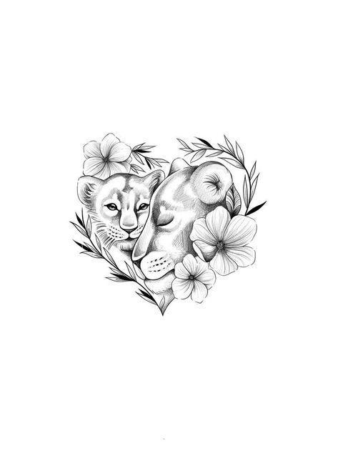 Momma Lion And Cub Tattoo, Cubs Tattoo Ideas, Cute Animal Tattoos, Baby Tattoo Designs, Baby Tattoo, Lion Tattoo Sleeves, Mom Tattoo Designs, Mommy Tattoos, Mother Tattoos