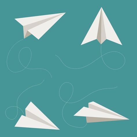 Set of flat style trendy paper planes fl... | Premium Vector #Freepik #vector #paper #line #shapes #plane Paper Plane Illustration, Airplane Animation, Broadway Font, Plane Vector, Minimal Font, Retro Text, Paper Planes, 3d Text Effect, Paper Airplane