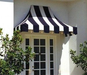 Striped Awnings For Windows, Diy Indoor Awning, Fabric Awnings Exterior, Outdoor Awning Ideas, French Awning, Arched Awning, Store Awning, Striped Awning, Custom Awnings