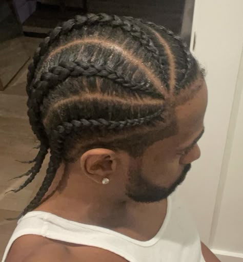 Cornrow Hairstyles 6 Braids, 4 Jumbo Cornrow Braids, Mens Braided Hairstyles Black, Black Mens Braids Hairstyles, 8 Cornrows Braids Straight Back, Black Men Braids Hairstyles Full Head, Cornrow Hairstyles For Men Design, Black Men Cornrows Hairstyles, Mens Braids Hairstyles Cornrows Design