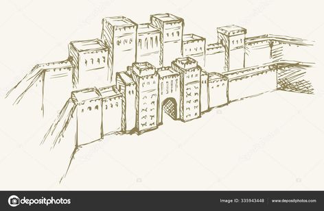 Ishtar Gate Drawing, Gate Drawing, Ishtar Gate, Vector Drawing, Mesopotamia, Royalty Free Images, Stock Illustration, Gate, Louvre