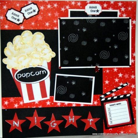 Movie Scrapbook, Movies Ideas, Movie Clipart, Scrape Booking, Family Scrapbook Layouts, Photo Organizing, Custom Scrapbook, Family Layout, Scrapbook Design