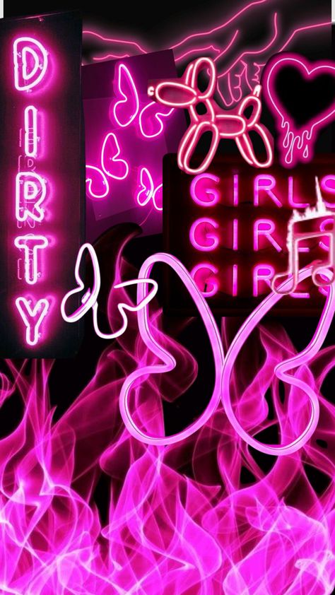 Pink Neon Sign Aesthetic Wallpaper, Pink And Black Asthetics Photos, Hot Pink Butterfly Wallpaper, Pink Butterfly Aesthetic, Neon Pink Aesthetic, Preppy Backgrounds, Shuffle Wallpaper, Pink Led Lights, Hot Pink Butterfly