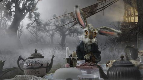 Tim Burton's Alice in Wonderland - The Decorologist Hare Images, Alice In Wonderland Animated, Alice In Wonderland Pictures, Alice In Wonderland Poster, Dark Alice In Wonderland, Animation Process, Rabbit Wallpaper, Wild Hare, Alice In Wonderland Aesthetic