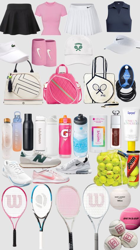 Things to buy for tennis #tennis #tennisaesthetic #tennisoutfits #shufflefyp #fypshuffle #preppyaesthetic #aethstetic #beauty #tennisgirl #sports Mode Tennis, Country Club Aesthetic, Tennis Lifestyle, Softball Bags, Tennis Funny, Tennis Aesthetic, Pro Tennis, Tennis Lessons, Tennis Life