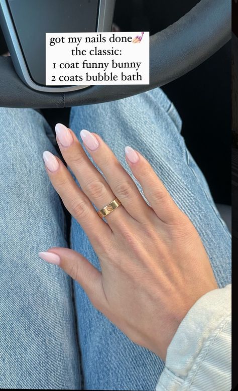 Milky White Nails Color Name, Basic Nails Ideas, Milky Pink Almond Nails, Neutral Nail Color, Engagement Nails, Bridesmaids Nails, Milky Nails, Bunny Nails, 2024 Nails