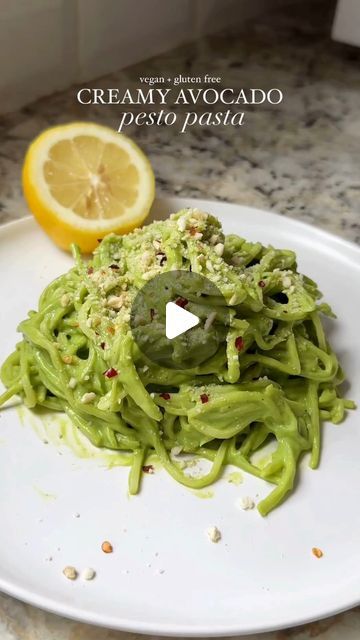 Palmini Noodles, Cashew Parmesan, Avocado Pesto Pasta, Avocado Pesto, Fresh Spinach, Angel Hair, Pesto Pasta, Low Calorie, Vegan Gluten Free