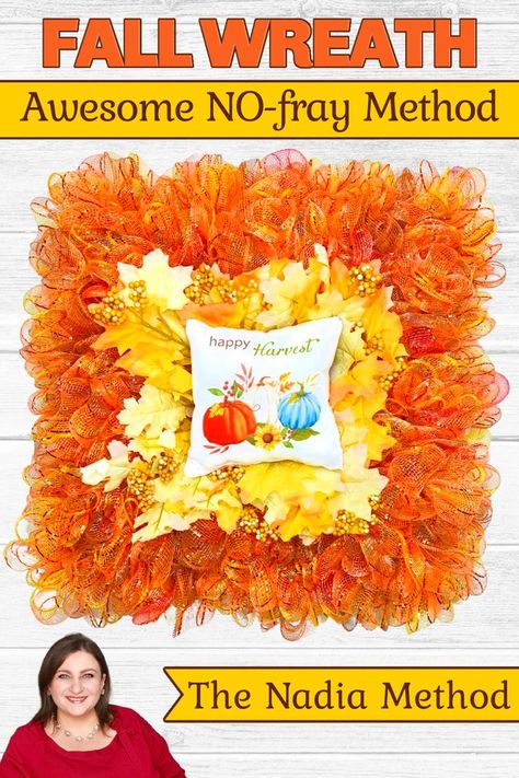 Deco Mesh Fall Wreaths Diy, Fall Mesh Wreaths Diy, Making Mesh Wreaths, Square Wreath, Fall Mesh Wreaths, Burlap Mesh Wreath, Fall Deco Mesh Wreath, Deco Mesh Wreaths Tutorials, Deco Mesh Wreaths Diy