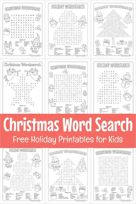 Free Christmas Printables for the Holidays Printable Christmas Word Search, Christmas Puzzles Printables, Word Search Puzzles For Kids, Holiday Word Search, Holiday Word, Free Printable Christmas Cards, Xmas Printables, Free Printable Word Searches, Fun Holiday Crafts