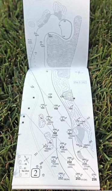 A look at the yardage book’s description of par-5 No. 2 at TPC Boston. Golf Yardage Book, Golf Basics, Golf Workout, Pga Tour Players, Course Design, Golf Green, Lining Up, Golf Car, Golf 1