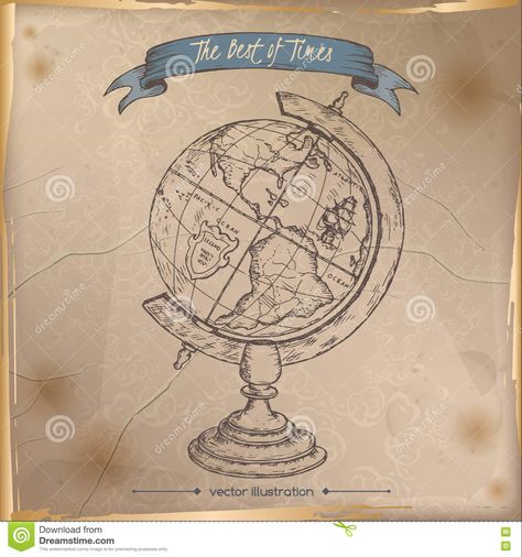 Old Paper Background Vintage, Globe Tattoo, Antique Globe, Globe Tattoos, Old Globe, Old Paper Background, Book Shop, School Education, Wedding Tattoos