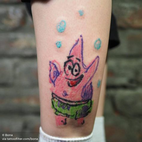 Patrick Star, Tattoo On, Nickelodeon, Watercolor Tattoo, Tattoos, Tags, Stars, On Instagram, Color