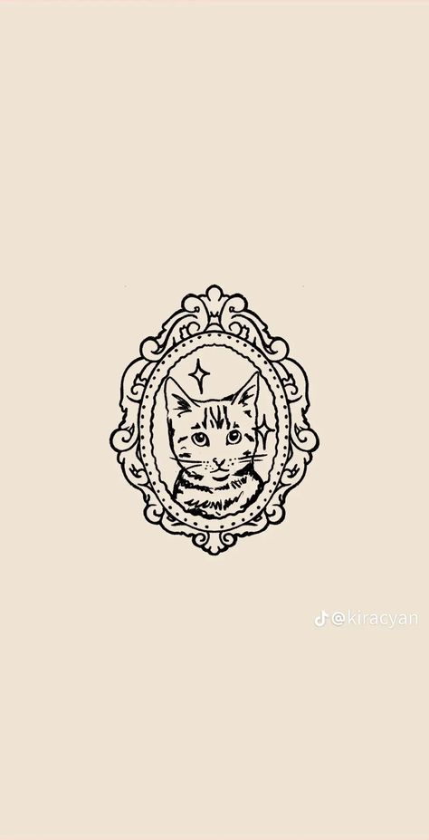 Vintage Tattoo Aesthetic, Cat Frame Tattoo, Cat In Frame Tattoo, Tattoo Of Ribcage, Small Tattoo Fillers, Cat Tail Tattoo, Small Vintage Tattoo, Shower Tattoo, Cutesy Tattoos