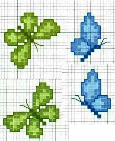 Butterfly Cross Stitch Pattern, Tiny Cross Stitch, Butterfly Cross Stitch, Pola Kristik, Cross Stitch Patterns Flowers, Cross Stitch Bird, Mini Cross Stitch, Pola Sulam, Cross Stitch Borders