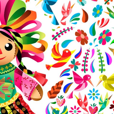 Muñeca María Mexican Party Invitation, Mexican Doll, Mexican Culture Art, Mexican Party Theme, Mexican Embroidery, Mexico Art, Mexican Designs, Mexican Party, Mexican Culture