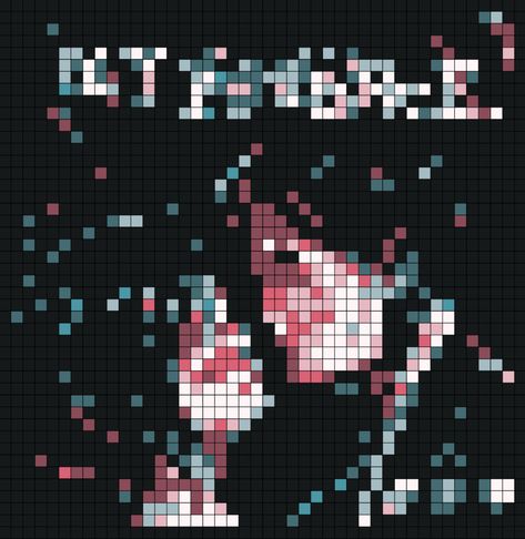 Pixelated Album Cover, Hozier Pixel Art, Mcr Alpha Pattern, My Chemical Romance Perler Beads, Cross Stitch Album Covers, Perler Bead Patterns Album Covers, Mcr Perler Bead Patterns, Mcr Embroidery, Perler Album Cover