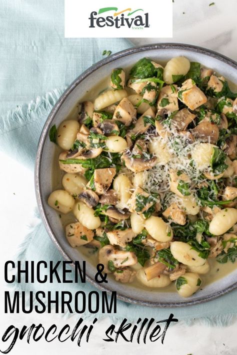 Chicken Hotdish, Gluten Free Grilling, Mushroom Gnocchi, American Appetizers, Gnocchi Recipes Easy, Sausage Mushroom, How To Cook Gnocchi, Festival Foods, Chicken Gnocchi