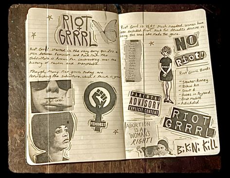 Punk Journal, Punk Rock 90s, Doodle Scrapbook, Grunge Scrapbook, Punk Zine, Feminist Punk, Teenage Rebellion, Art Zine, Riot Grrrl