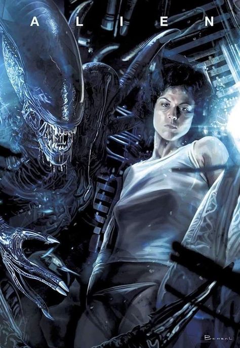 Aliens Movie Art, Alien Movie Poster, Alien Ripley, Giger Alien, Predator Alien Art, Sci Fi Horror Movies, Alien Isolation, Alien 1979, Alien Artwork