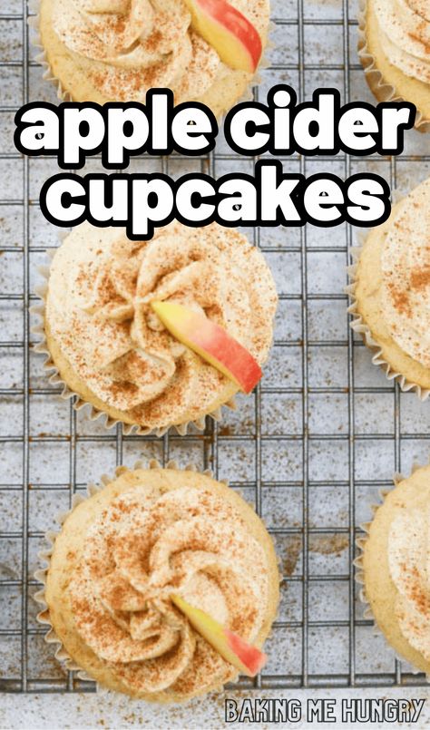 Apple Cider Cupcakes are the ideal dessert to welcome the fall season! Sweet apple cupcakes and cinnamon brown sugar frosting are perfection! Apple Cider Cupcake, Apple Cider Cupcakes With Brown Sugar, Apple Cider Cupcakes, Brown Sugar Icing, Apple Pie Cupcakes, Brown Sugar Frosting, Cinnamon Cupcakes, Cookie Dough Cupcakes, Apple Cupcakes