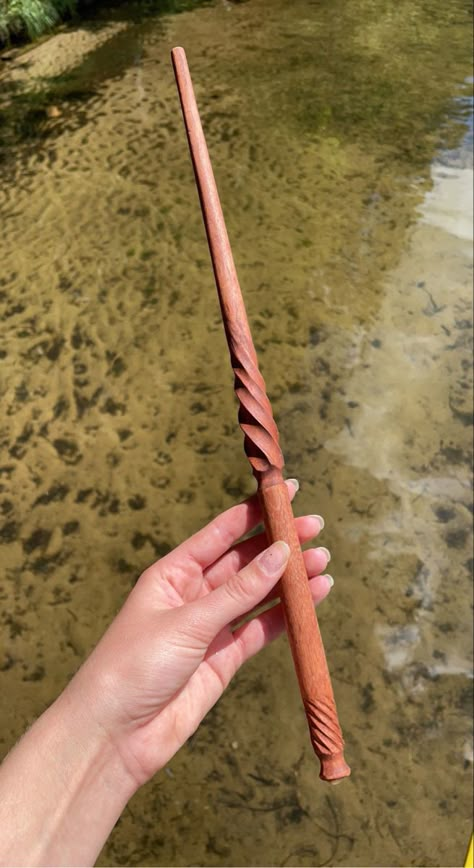 Praline wand hand carved from pine recycled from a broken chair chair 17 inches orange agate embed Wands Ideas, Wand Making, Wand Woods, Wood Wand, Fairy Garden Doors, Magic Things, Wooden Wand, Harry Potter Oc, Wizard Wand