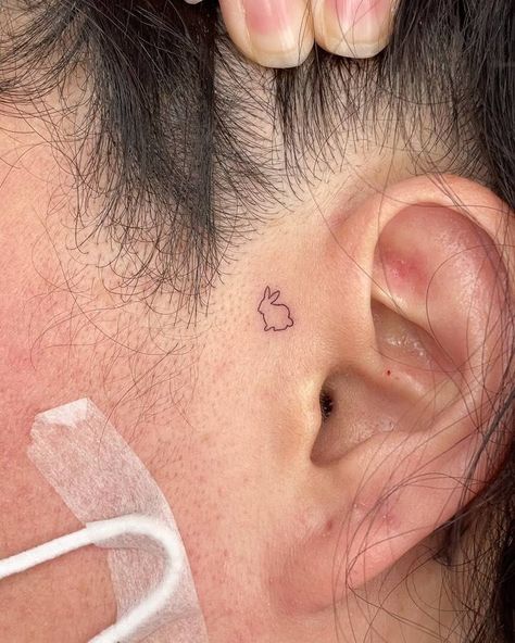 Bunny Tiny Tattoo, Rabbit Fine Line Tattoo, Lop Eared Bunny Tattoo, Bunny Fine Line Tattoo, Bunny Face Tattoo, Bunny Ear Tattoo, Fine Line Bunny Tattoo, Bunny Ears Tattoo, Rabbit Tattoo Small