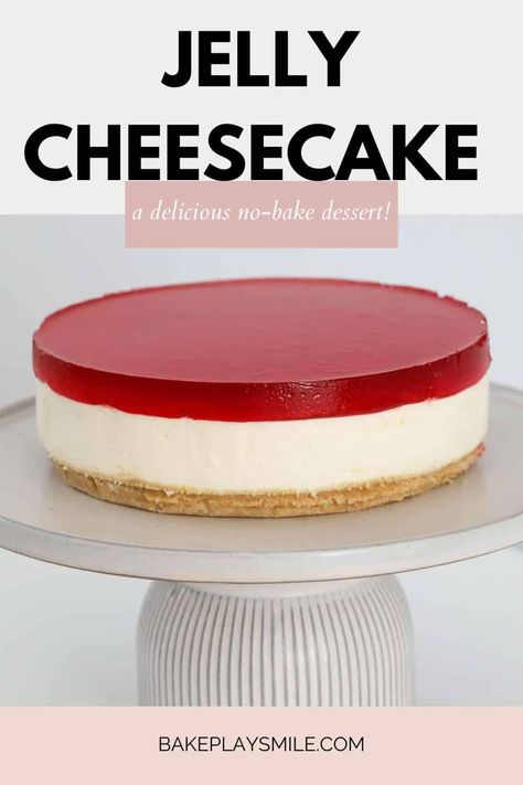 Gelatin Cheesecake Recipe, Jelly Cheesecake Recipes, Jelly Slice Recipe, Nobakecheesecake Recipes, Gelatin Cheesecake, Fun Cheesecake, Fun Cheesecake Recipes, Simple Cheesecake, Cheesecake Recipes Easy Homemade