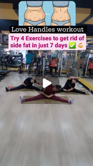 Get Rid Of Love Handles, Rid Of Love Handles, Yoga Flexibility, Leg Workouts Gym, Equipment Workout, Abs Workouts, Workouts Gym, Love Handle Workout, Ab Core Workout