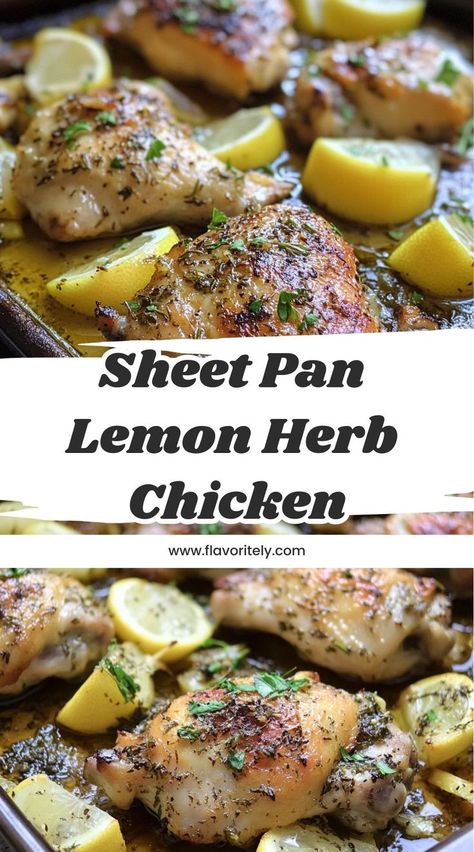 Need a fuss-free meal with vibrant flavors? This Sheet Pan Lemon Herb Chicken is juicy, zesty, and bakes to perfection in one pan. Try this easy recipe today! Family Around The Table, Lemon Herb Chicken, Sheet Pan Chicken, Herb Chicken, Lemon Herb, Easy Family Dinners, Free Meal, Delicious Dinner Recipes, One Pan