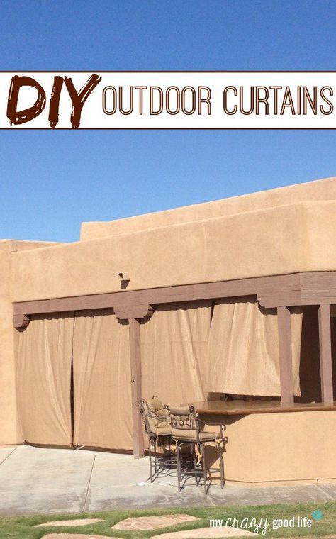 Looking to make some shade for your patio? These DIY outdoor curtains were easy and make such a huge difference on our west-facing patio! Diy Outdoor Curtains, Diy Outdoor Movie Screen, Outdoor Movie Screen, Outdoor Curtains For Patio, Deck Makeover, Entryway Inspiration, Patio Curtains, Diy Shades, Outdoor Blinds