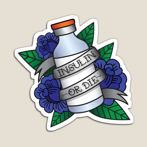 Tattoos For Type 1 Diabetics, Insulin Vial Tattoo, Type 1 Tattoo Ideas, Bottle With Flowers, T1d Awareness, Coffin Tattoo, Sailor Tattoo, Tatoo Inspiration, I Love Someone