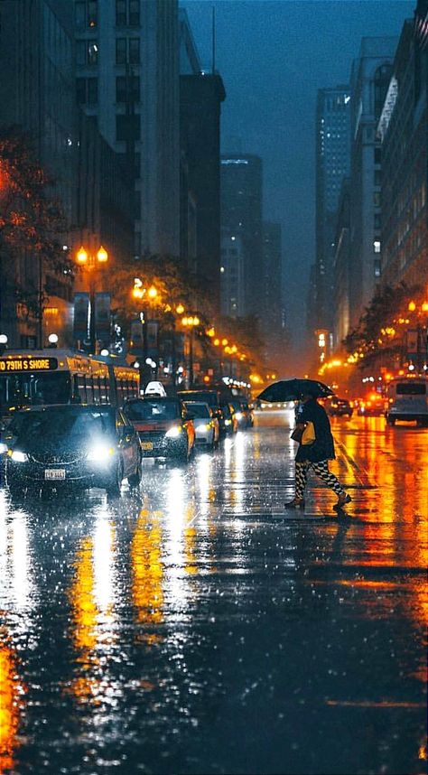 Perjalanan Kota, City Rain, Rainy Street, Rainy City, Outfits Curvy, Chicago Travel, City Painting, Rainy Night, The Windy City