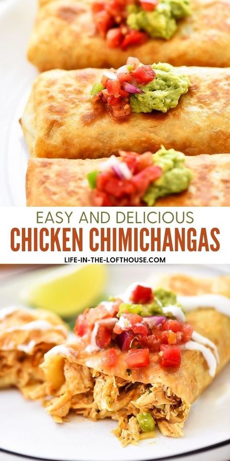 Buffalo Chicken Chimichanga, Keto Chicken Chimichanga Recipe, Mexican Style Chicken Recipes, Green Chili Chicken Chimichangas, Simple Chicken Burritos, Homemade Chimichangas Chicken, Easy Chimichanga Recipe Chicken, Chicken Chimichanga Recipe Fried, Big Family Dinner Recipes