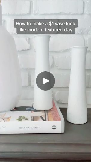 How to make a $1 vase look like modern textured clay! | DIY Craft- making a $1 glass vase look like modern textured clay! #DIY #fyp #oklahomacheck #craft | By Nik and Liv DIYFacebook Clay Vases Diy, Vases Diy, Clay Vases, Textured Clay, Clay Vase, Craft Making, Diy Vase, Glass Vases, White Clay