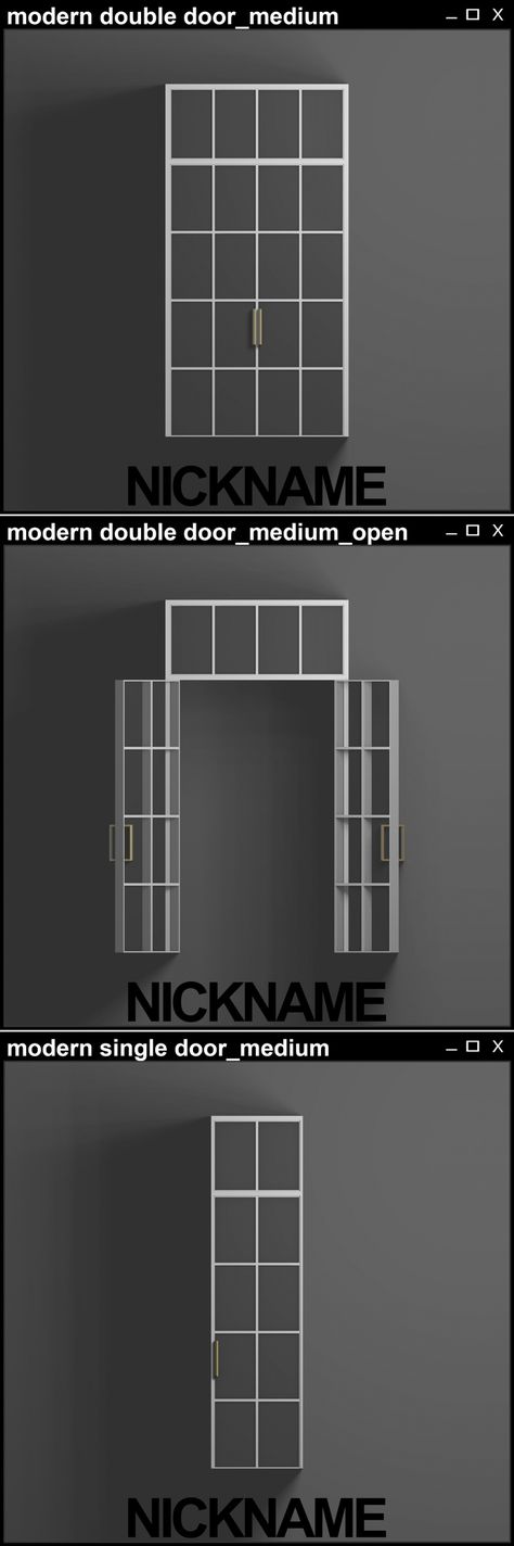 modern door and window set (S/M/T) | give me a nickname on Patreon Sims 4 Cc Window Shutters, Ts4 Door Cc Patreon, The Sims 4 Cc Patreon Windows, Sims 4 Closet Cc Patreon, Sims4 Bathroom Cc Patreon, Door Cc Sims 4 Patreon, Ts4 Build Cc Doors, Sims Cc Doors And Windows, Sims 4 Cc Open Doors