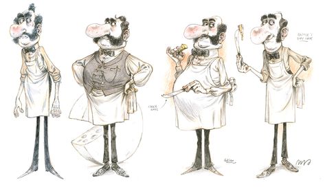 Chef Character Design, Sylvain Marc, Drow Design, Sylvain Chomet, Chef Character, Goofy Character, Laika Studios, Fine Artwork, Animation Movie