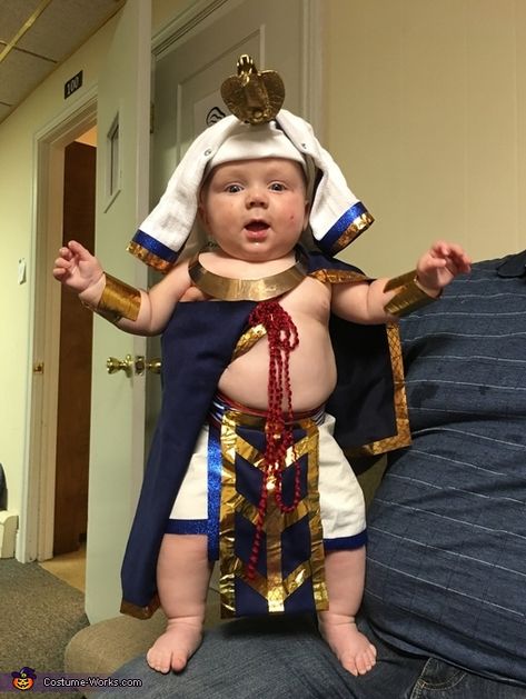 Pharaoh of the Nile - Halloween Costume Contest via @costume_works Diy Baby Costumes, Pharaoh Costume, Circle Skirt Pattern, 5 Month Old, Costume Works, Baby Costume, Homemade Halloween Costumes, Egyptian Style