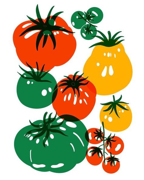 Fruit Company, Fruit Illustration, Graphic Design Fonts, Its Nice That, Editorial Illustration, Food Illustrations, Sticker Shop, Design Projects, Tomatoes