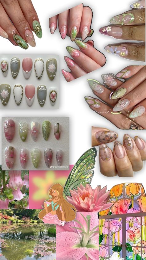 Winx Flora, Nail Inspo, Mood Board, Nail Art, Nails, Beauty, Nail Arts