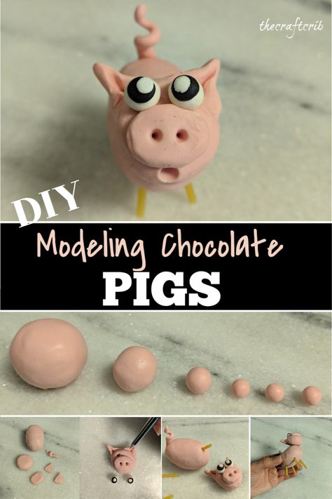 Modeling Chocolate Figures, Modeling Chocolate Recipes, Chocolate Figures, Fondant Cake Tutorial, Cute Farm Animals, Fondant Flower Cake, Fondant Bow, Fondant Figures Tutorial, Chocolate Candy Recipes