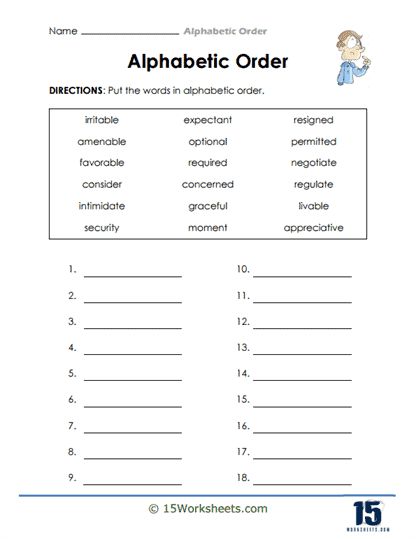 Place in Places Worksheet - 15 Worksheets.com Arrange Words In Alphabetical Order, Alphabet Order Worksheets, Alphabetical Order Worksheets, Holiday Science, Kindergarten Social Studies, Preschool Letters, Alphabetical Order, Preschool At Home, Literacy Skills