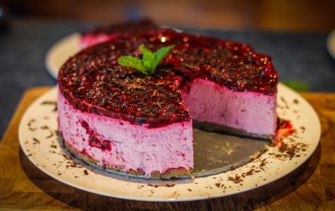 Boysenberry Cheesecake, Unusual Desserts, Unusual Dessert, Cheese Cake Recipe, Bake Cheese, Brandy Alexander, Berry Cheesecake, Baked Cheese, Ground Almonds