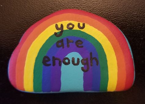 Gsa Ideas, Pride Rocks, Rainbow Quote, Pride Rock, Rainbow Rocks, Courage Quotes, Kindness Rocks, Pride Rainbow, Rock Painting Designs