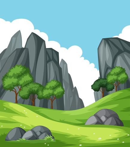 Mountain Landscape Illustration, Rock Nature, Forest Cartoon, Wallpaper Design For Bedroom, 2d Character Animation, Rock Mountain, Illustration Landscape, Interior Murals, Mountain Aesthetic