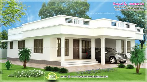 jhmrad.com - Browse photos of flat roof single storey home kerala design with resolution 1281x721 pixel, filesize 0 KB (Photo ID #72927), you are viewing image #27 of 30 photos gallery. With over 50 thousands photos uploaded by local and international professionals, there's inspiration for you only at jhmrad.com Flat Roof House Designs, Small House Architecture, Single Floor House Design, House Plans With Pictures, One Storey House, Flat Roof House, House Roof Design, Roof House, Rooftop Design