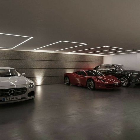 Car Park Design, Car Showroom Interior, Car Porch Design, Garage Design Interior, Interior Cladding, Underground Garage, Luxury Garage, Warehouse Design, Modern Villa Design