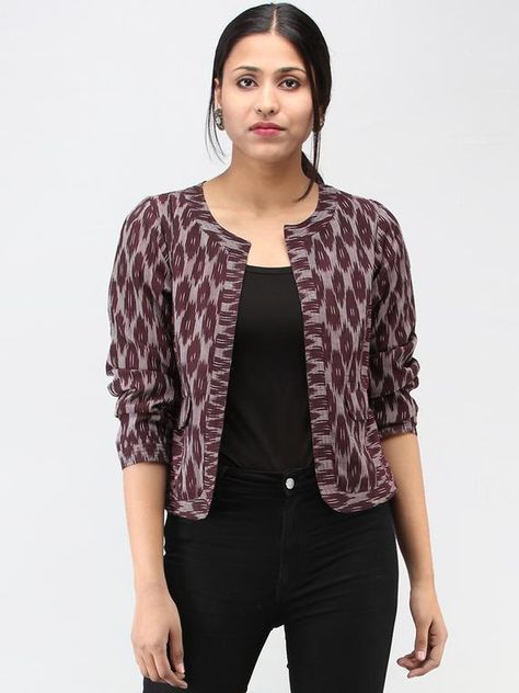 Indu Bindu Jackets – InduBindu Party Wear Evening Gowns, Fancy Abaya, Office Wear Women Work Outfits, Indian Jackets, Abaya Collection, Unique Party Ideas, Ideas For Fun, Cotton Jackets Women, Saree Blouse Neck Designs