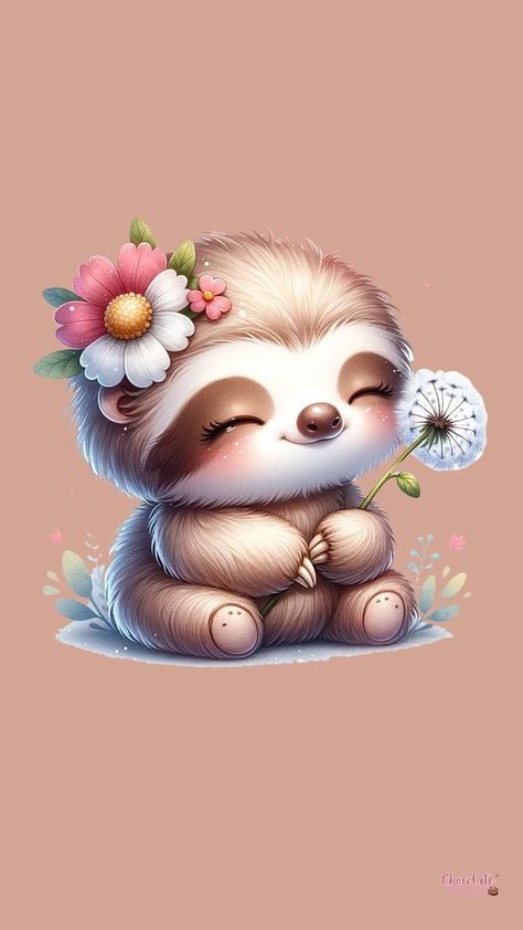 Cute Sloth Wallpapers, Sloth Wallpaper Iphone, Baby Sloth Pictures, Sloth Wallpaper, Sloth Pictures, Sloths Cute, Cute Sloth Pictures, Pink Sloth, Cute Pictures To Draw