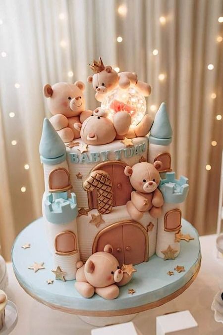 Sunday Sweets, Cakes Cute, Idee Babyshower, Cake Wrecks, Teddy Bear Cakes, Beautiful Birthday Cakes, Baby Birthday Cakes, Baby Cakes, Baby Boy Birthday